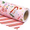 Reversible Christmas Wrapping Paper - Mini Roll - 17 Inch x 33 Feet - Santa Claus Cup and Stripe Wrapping Paper for Chrsitmas, Holiday, Party Celebration
